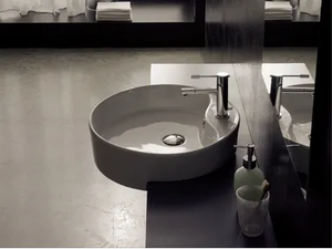 GEO D - Semi-inset round ceramic washbasin _ Scarabeo Ceramiche